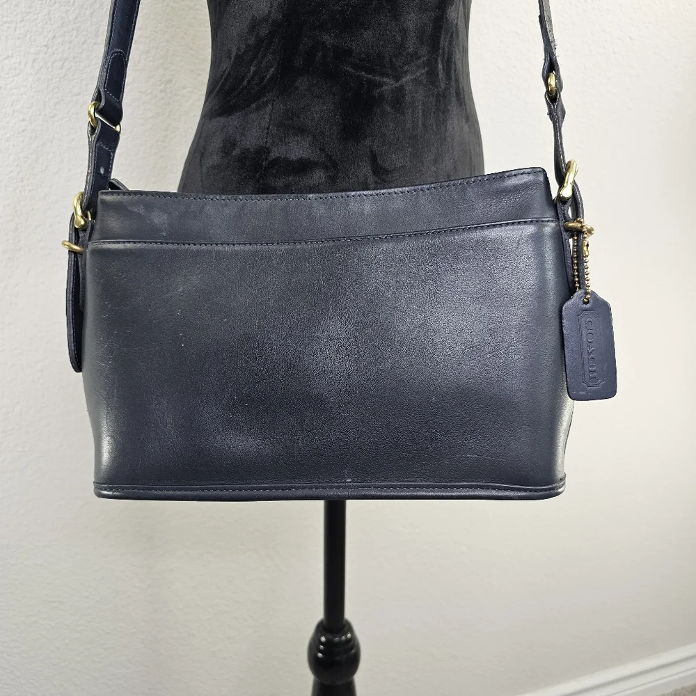 Coach VINTAGE 1998 Equesterian Slim navy Crossbody Shoulder Bag - Picture 2 of 16